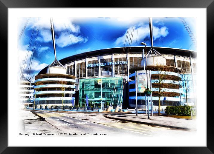 The Etihad Stadium Framed Mounted Print by Neil Ravenscroft