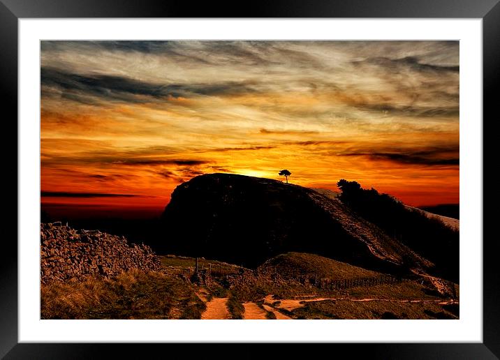 Back Tor Sun Rise Framed Mounted Print by Neil Ravenscroft