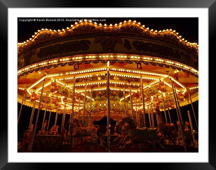 Brighton Carousel Framed Mounted Print by Sarah Bonnot