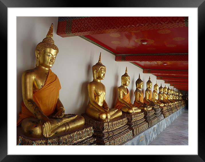 Seated Buddhas in Bangkok Framed Mounted Print by Sarah Bonnot