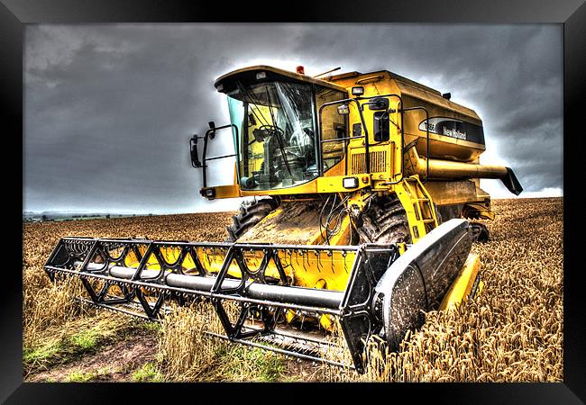 Big Yellow Combine Harvester Framed Print by Gavin Wilson