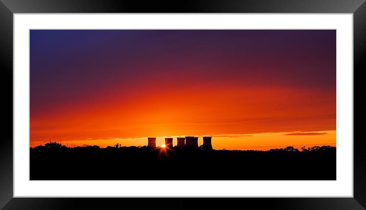 Power Station Sunset Framed Mounted Print by David Yeaman