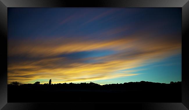 Sunset in Verviers Framed Print by David Yeaman