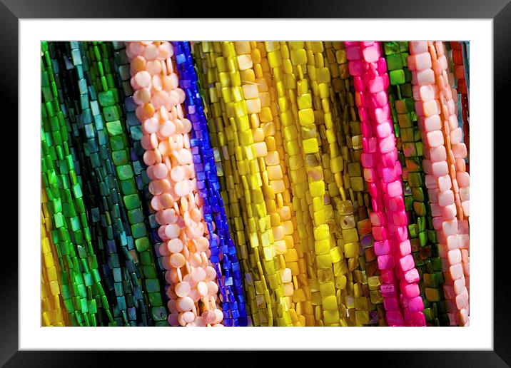 Colourful Beaded Bracelets Framed Mounted Print by David Yeaman