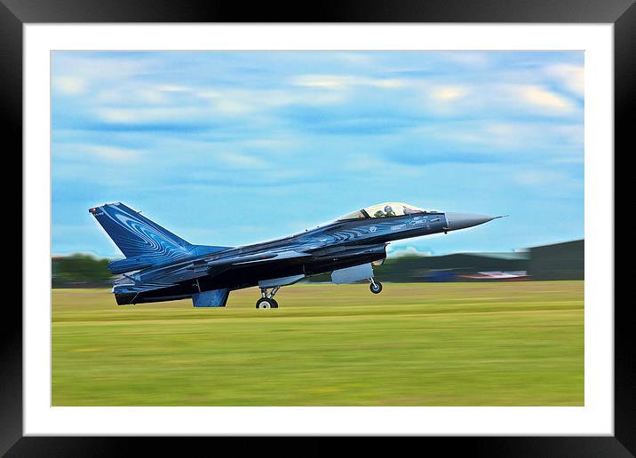 Lockheed Martin F-16AM Fighting Falcon Framed Mounted Print by David Yeaman