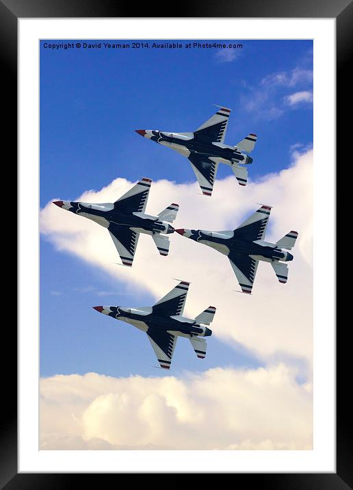  USAF Thunderbirds Framed Mounted Print by David Yeaman