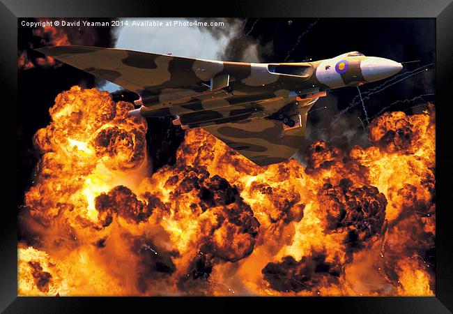 Avro Vulcan Bomber B2 (XH558) Bombing Run Framed Print by David Yeaman