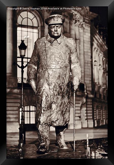 Sir Winston Churchill statue at Petite Palais in P Framed Print by David Yeaman