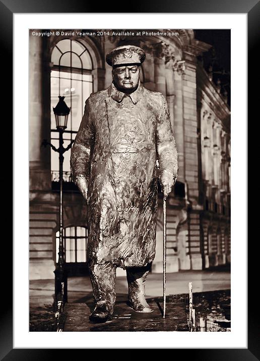 Sir Winston Churchill statue at Petite Palais in P Framed Mounted Print by David Yeaman
