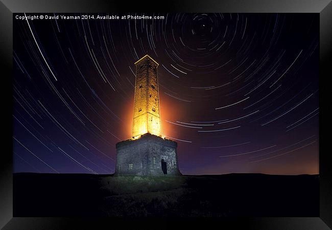 Peel Monument at Night Framed Print by David Yeaman