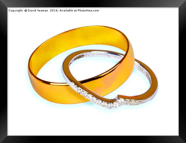 Linked Wedding Rings Framed Print by David Yeaman