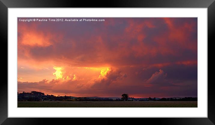 Stormy Sunset Framed Mounted Print by Pauline Tims