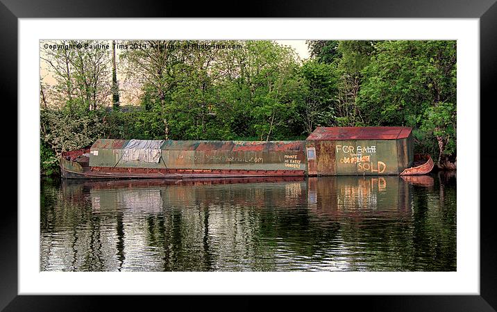 Old Pig Iron Barge Framed Mounted Print by Pauline Tims