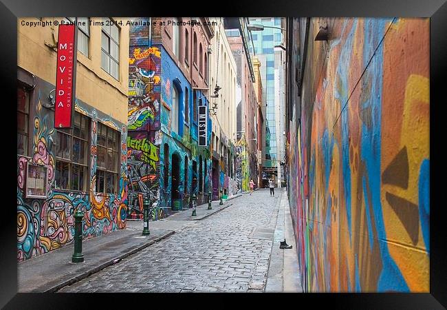 Hosier Lane, Melbourne Framed Print by Pauline Tims