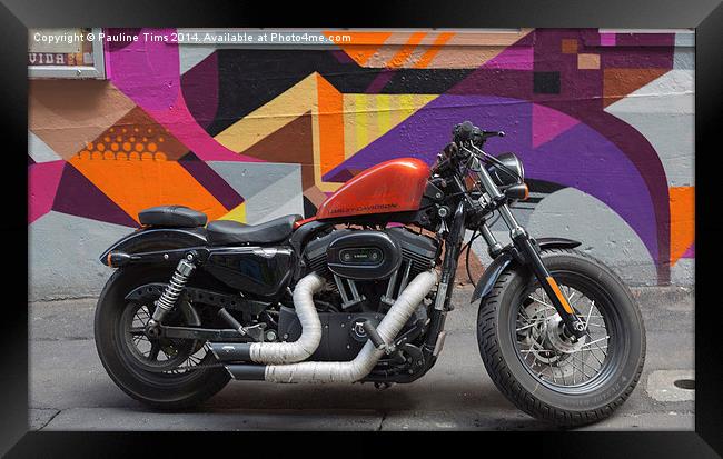 Harley Davidson  on Hosier Lane Framed Print by Pauline Tims