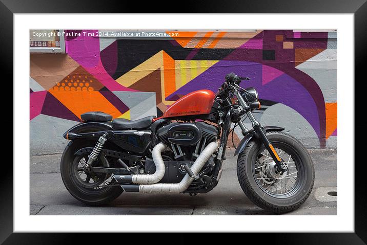 Harley Davidson  on Hosier Lane Framed Mounted Print by Pauline Tims