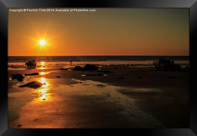 Sunset at Broome Western Australia Framed Print by Pauline Tims
