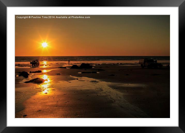 Sunset at Broome Western Australia Framed Mounted Print by Pauline Tims