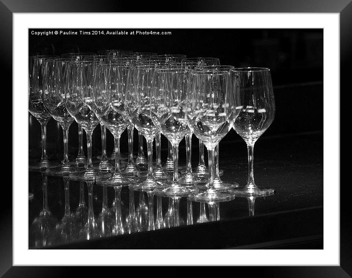 Wine Glasses Framed Mounted Print by Pauline Tims