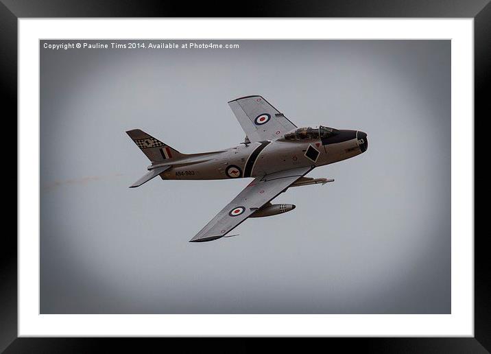  RAAF SABRE A94 983 at POINT COOK Framed Mounted Print by Pauline Tims