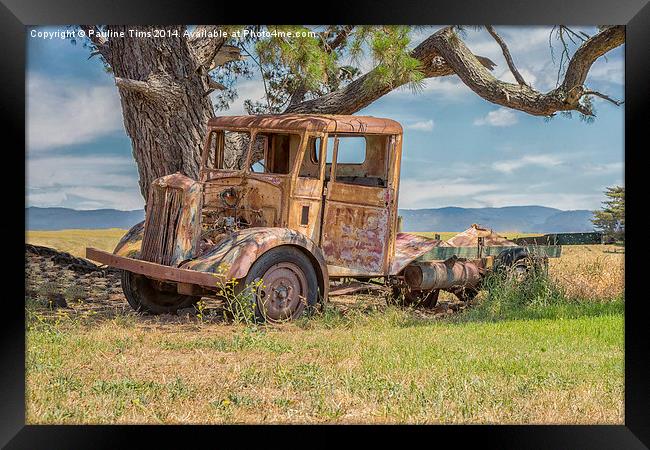 Old Time Truck Framed Print by Pauline Tims