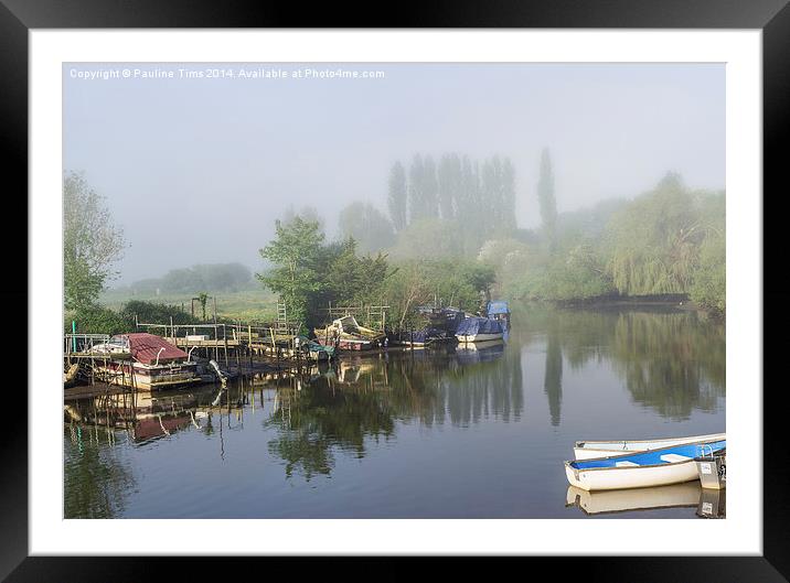  Misty Morning on the River Frome Wareham Dorset U Framed Mounted Print by Pauline Tims