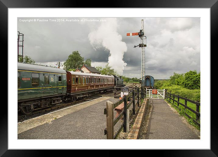  British Rail train leaving Northiam Sussex Framed Mounted Print by Pauline Tims