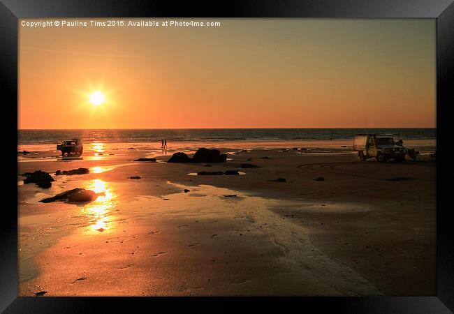  Sunset on Cable Beach, Broome, Western Australia Framed Print by Pauline Tims