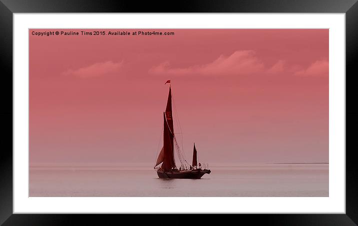 Red Sails at Sunset Framed Mounted Print by Pauline Tims