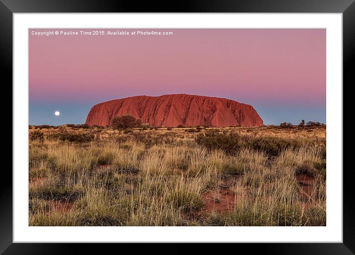 Full Moon Rising at ULURU  Framed Mounted Print by Pauline Tims