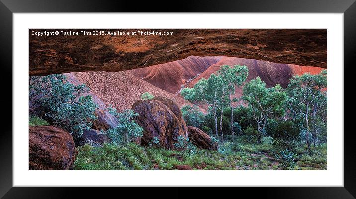  Looking out from a cave on Uluru, Australia Framed Mounted Print by Pauline Tims