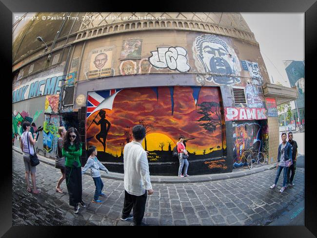 Abstract on Hosier Lane , Melbourne, Melbourne Framed Print by Pauline Tims