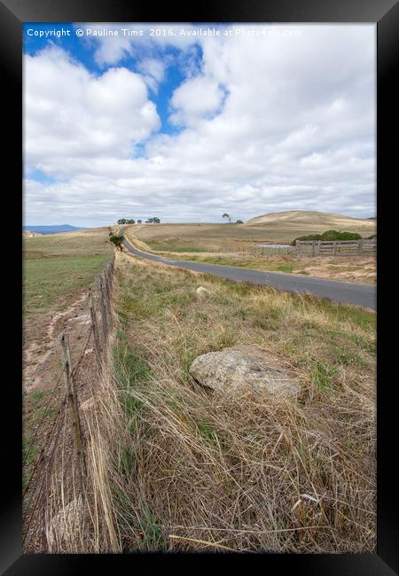 Winding road at Pyalong, Victoria, Australia Framed Print by Pauline Tims