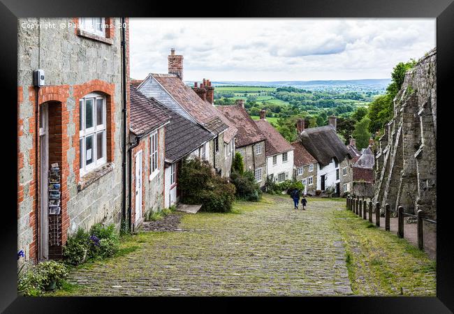 Gold Hill, Shaftesbury, Dorset, UK Framed Print by Pauline Tims