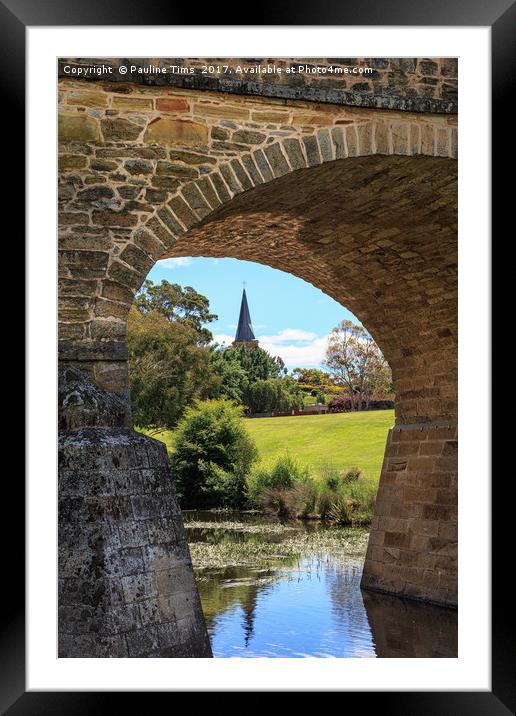 Richmond Bridge and Saint John's Church, Tasmania, Framed Mounted Print by Pauline Tims