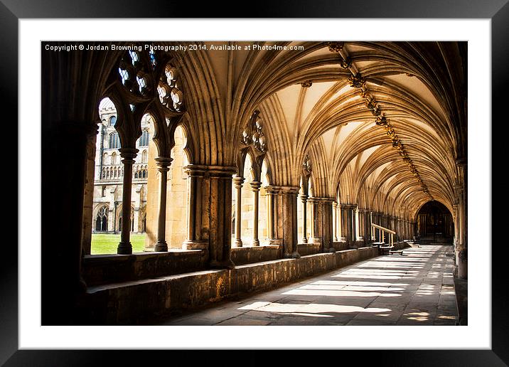 Norwich Cathedral Cloister Walks Framed Mounted Print by Jordan Browning Photo