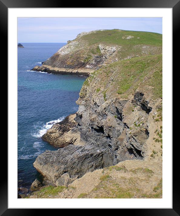 Near Constantine Bay Cornwall Framed Mounted Print by Sandy Dale