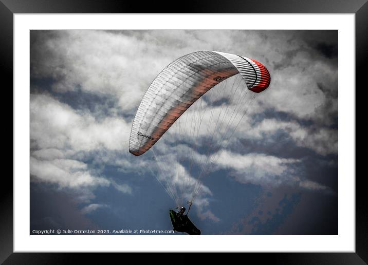 Paragliding  Framed Mounted Print by Julie Ormiston