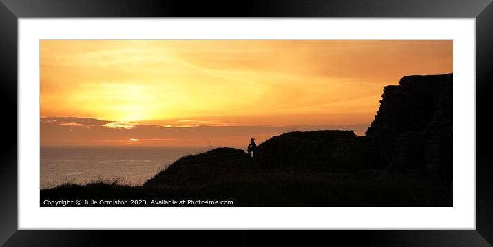 Sunset & Boy Framed Mounted Print by Julie Ormiston