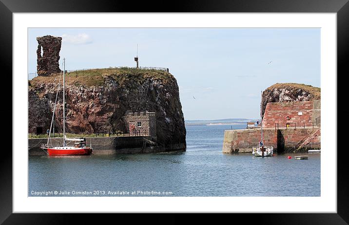Dunbar Harbour & Castle Framed Mounted Print by Julie Ormiston