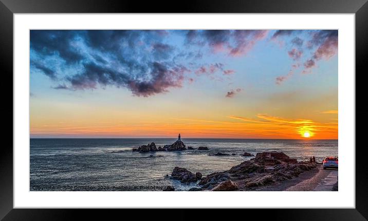  Corbiere Lighthouse Jersey. Framed Mounted Print by Julie Ormiston