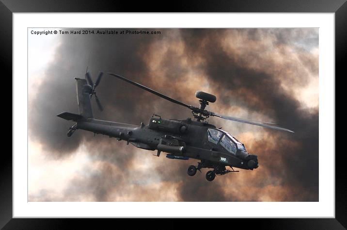  Apache Attack Helicopter Framed Mounted Print by Tom Hard