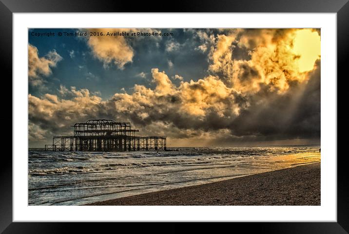 Spotlight on the Pier Framed Mounted Print by Tom Hard