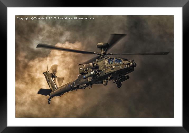 Apache Attack Helicopter Framed Mounted Print by Tom Hard