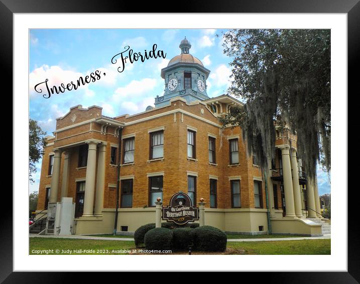Old Courthouse in Inverness Framed Mounted Print by Judy Hall-Folde