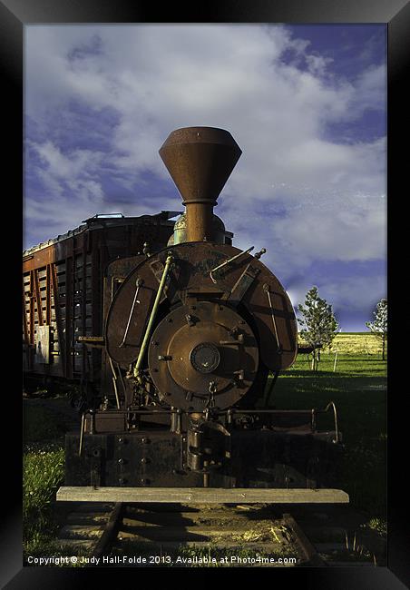 Old Prairie Train Framed Print by Judy Hall-Folde