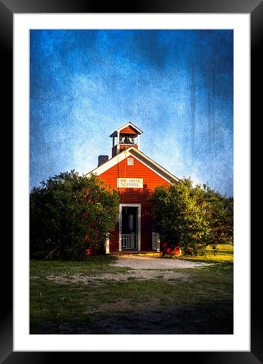 Little Red Schoolhouse Framed Mounted Print by Judy Hall-Folde