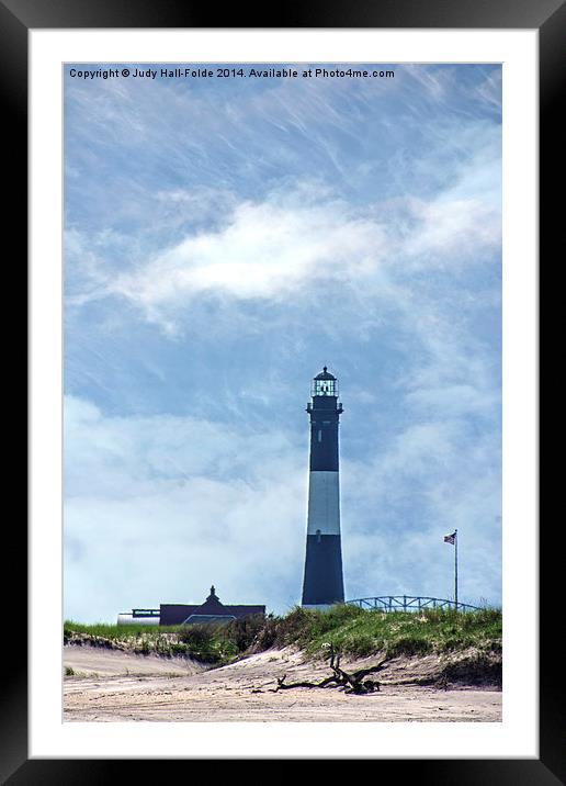 Fire Island Lighthouse Framed Mounted Print by Judy Hall-Folde