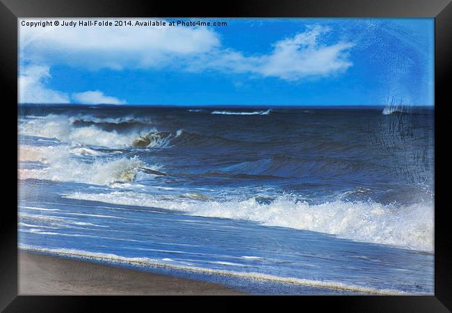 Atlantic Surf Framed Print by Judy Hall-Folde