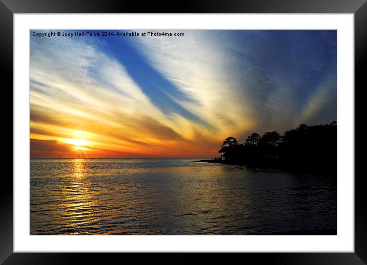  Gulf of Mexico Sunset Framed Mounted Print by Judy Hall-Folde